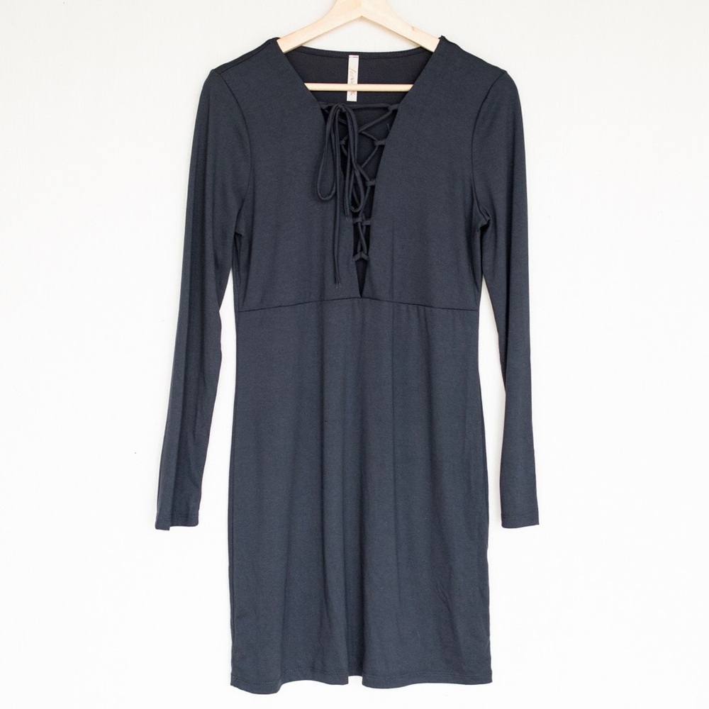 Fitted Lace Up Bodycon Dress NWOT